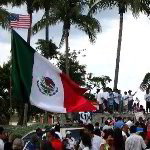 Miami Immigration Protest - Biscayne Blvd. - Torch of Friendship